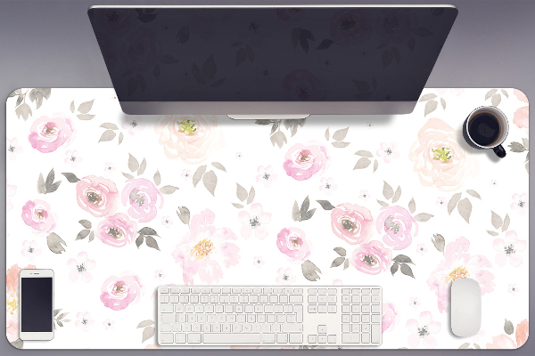 Full desk pad watercolor flowers