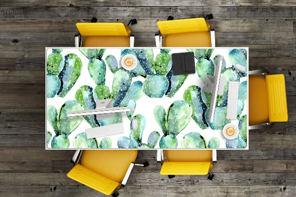 Desk pad green cacti