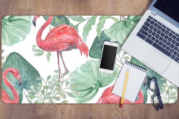 Desk mat exotic flamingos