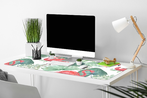 Desk mat exotic flamingos