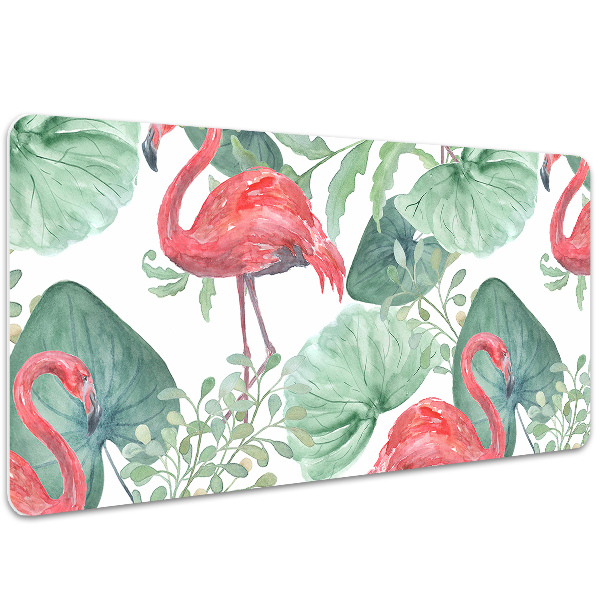 Desk mat exotic flamingos