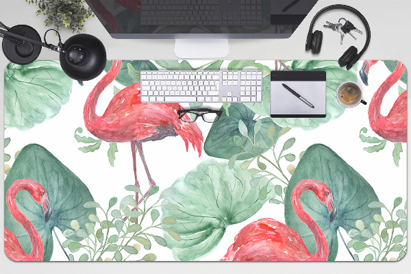 Desk mat exotic flamingos