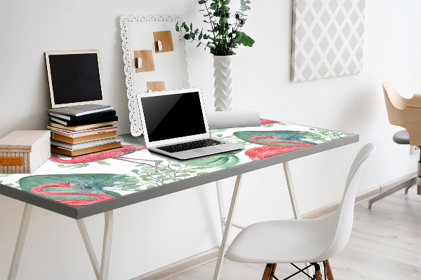 Desk mat exotic flamingos