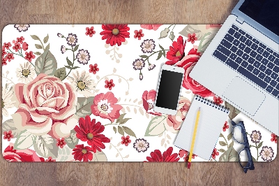 Desk pad red flowers