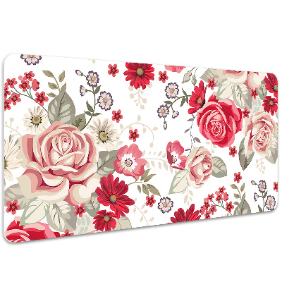 Desk pad red flowers