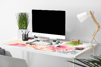 Full desk protector pastel flowers