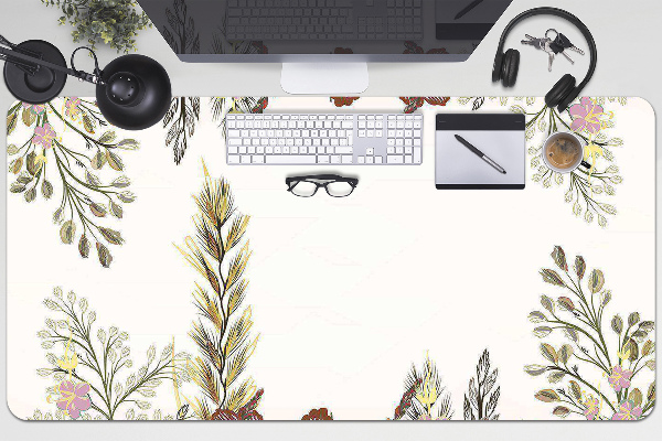 Large desk pad PVC protector Field flowers