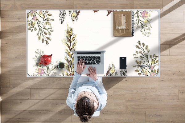 Large desk pad PVC protector Field flowers