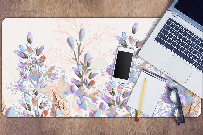 Full desk protector pastel leaves