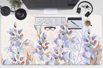 Full desk protector pastel leaves