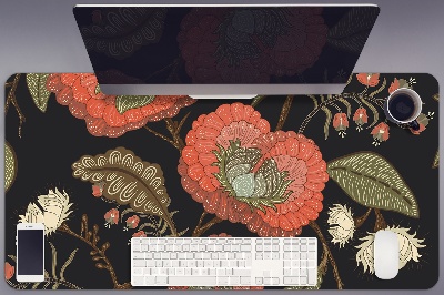 Large desk pad PVC protector retro Flowers