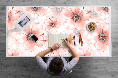 Desk mat orange flowers