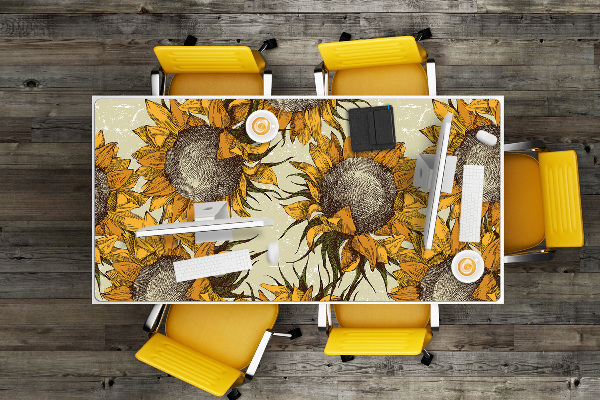 Full desk pad retro Sunflowers