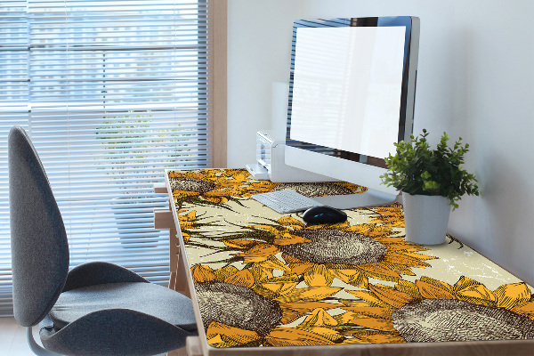 Full desk pad retro Sunflowers