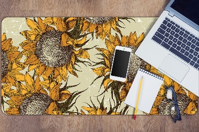 Full desk pad retro Sunflowers