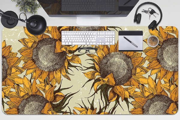 Full desk pad retro Sunflowers
