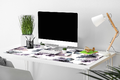 Large desk mat table protector dark flowers