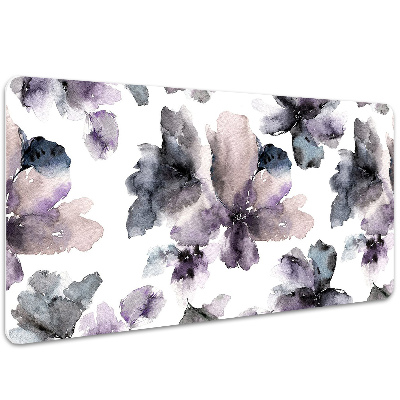 Large desk mat table protector dark flowers