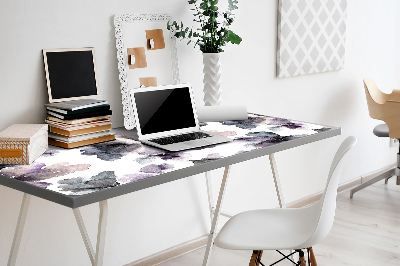 Large desk mat table protector dark flowers