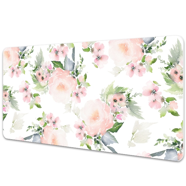 Full desk protector pastel flowers