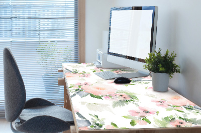 Full desk protector pastel flowers