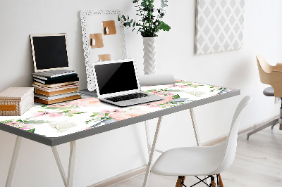 Full desk protector pastel flowers