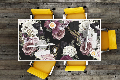 Desk mat romantic flowers