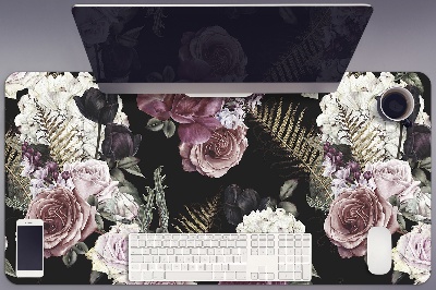 Desk mat romantic flowers