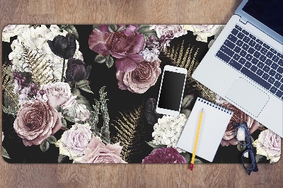 Desk mat romantic flowers