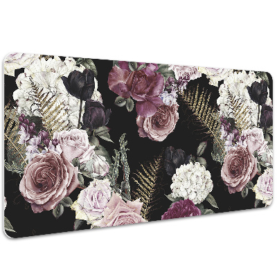 Desk mat romantic flowers