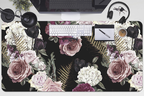Desk mat romantic flowers