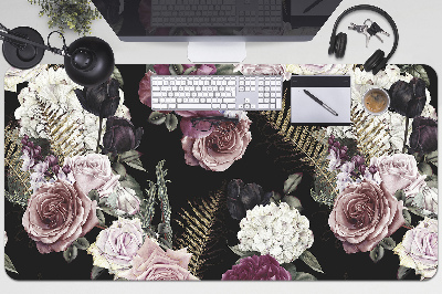 Desk mat romantic flowers