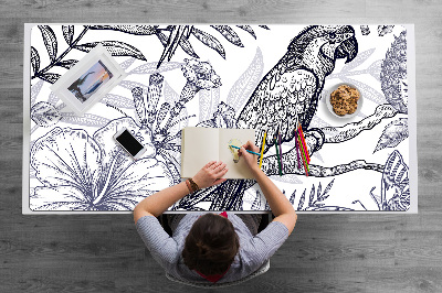 Full desk pad Sketching parrot