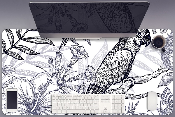Full desk pad Sketching parrot
