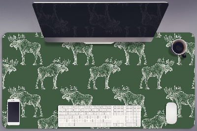 Full desk protector Elk on a green background
