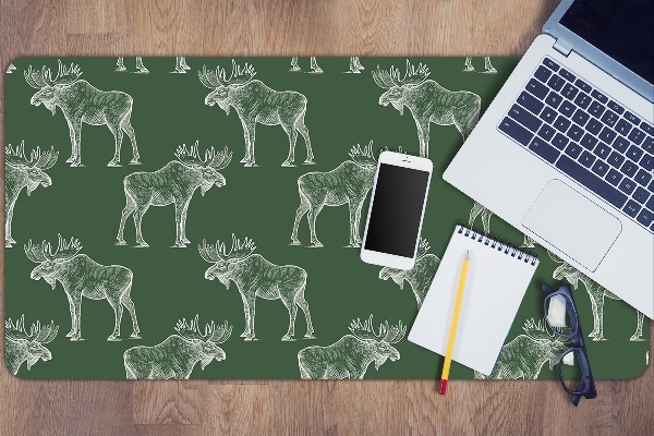 Full desk protector Elk on a green background