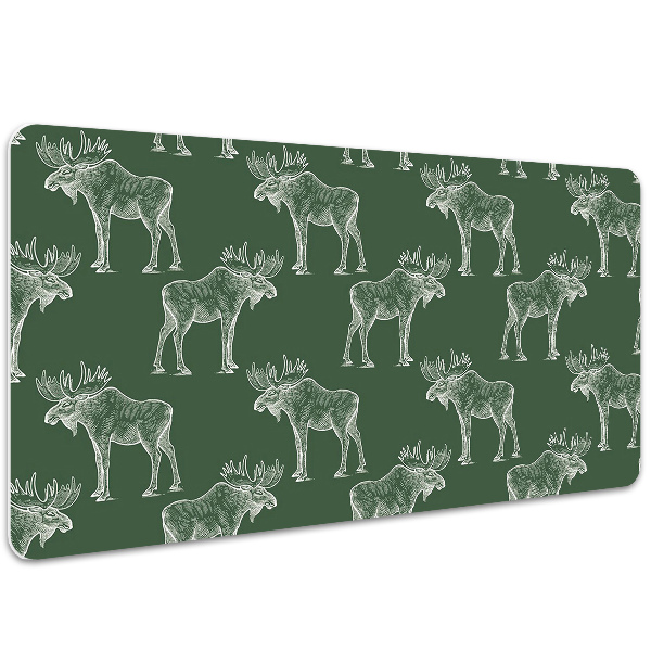 Full desk protector Elk on a green background