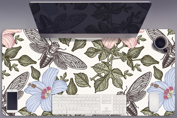 Full desk pad Butterflies among the flowers