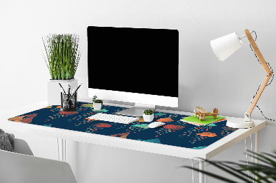 Large desk mat table protector colorful houses