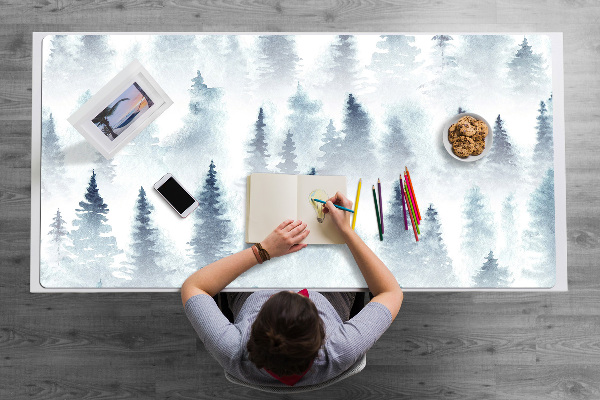 Large desk mat for children misty forest
