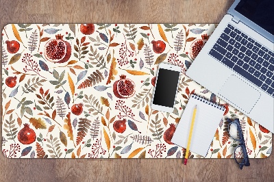 Large desk mat table protector pomegranates