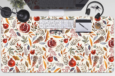 Large desk mat table protector pomegranates