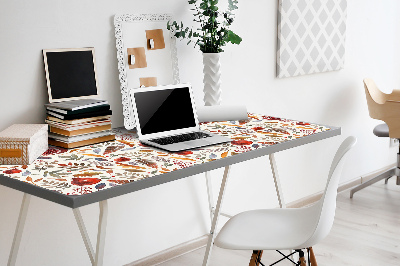 Large desk mat table protector pomegranates