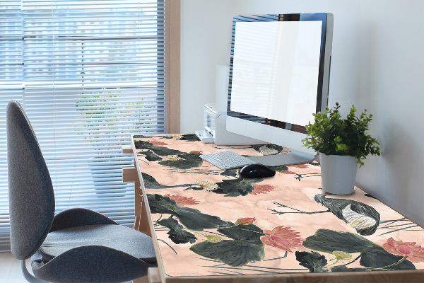 Full desk protector Chinese cranes