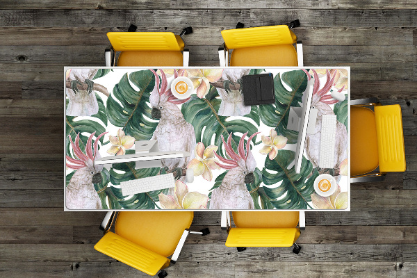 Full desk pad tropical parrots
