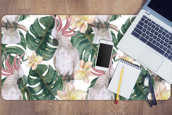 Full desk pad tropical parrots