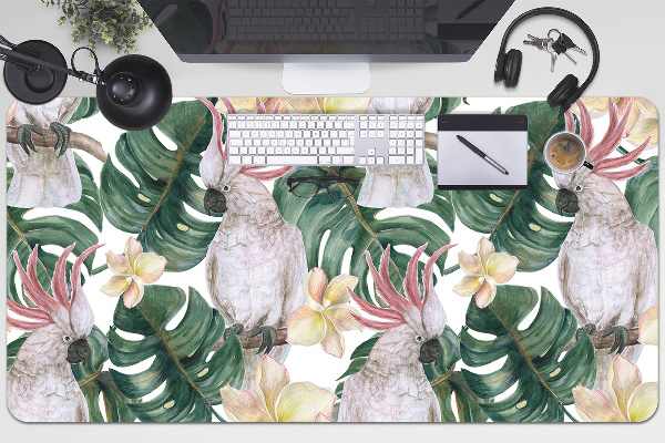 Full desk pad tropical parrots