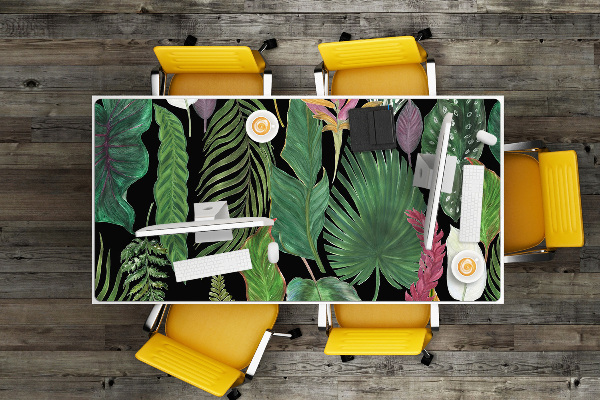 Full desk pad tropical leaves