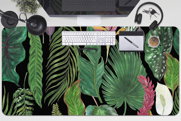 Full desk pad tropical leaves