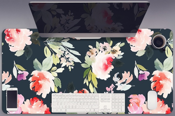 Desk pad painted flowers